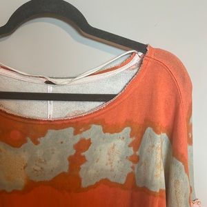 Free people feels right tie dye sweatshirt in blue and orange medium